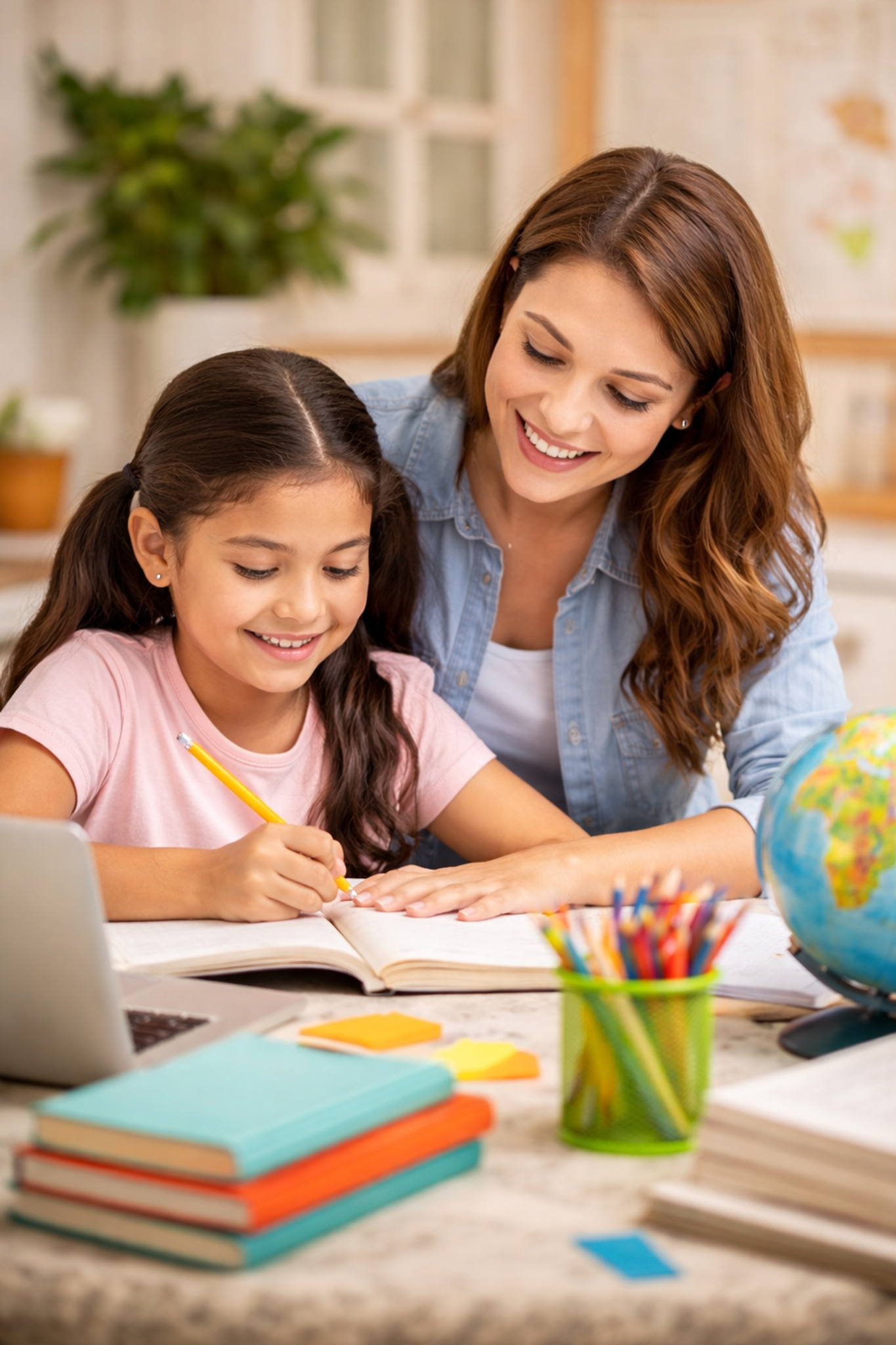 Parent helping child